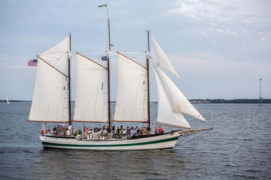 Charleston: Schooner Sailing Harbor Tour & Dolphin Watch - Meeting the Schooner Pride at Aquarium Wharf