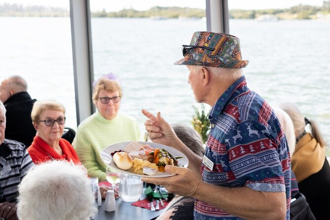 Christmas Lunch Cruise on Newcastle Harbour - The buffet: smoked ham, turkey, and dessert