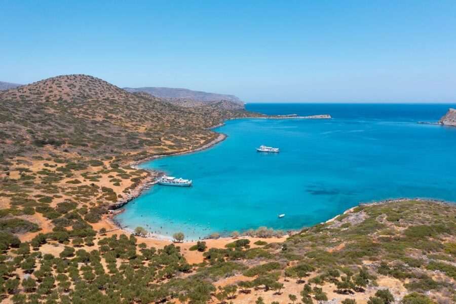 Crete: Mirabello Bay Cruise with Onboard Cocktail - Kolokytha Beach: the first swim stop