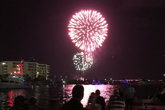 Destin Harbor Fireworks Cruise - Cruising Toward Emerald Grande at HarborWalk Village