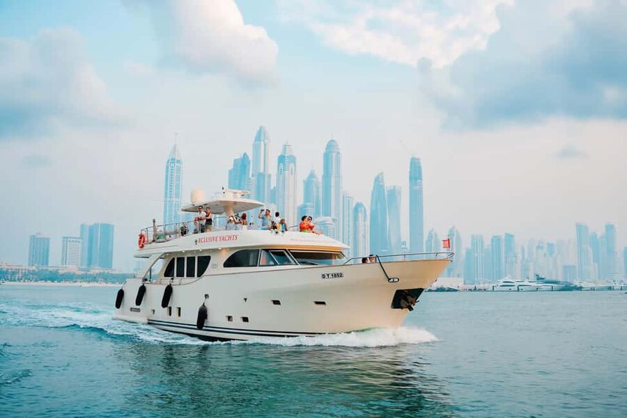 Dubai Marina Yacht Tour: Ain Wheel, JBR & Harbour in 1 Hour - The yacht, deck, and onboard service