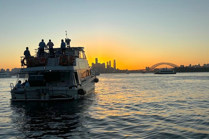 Golden Glow Sunset Sydney Harbour Cruise - Barangaroo, Crown, and Darling Harbour from the water