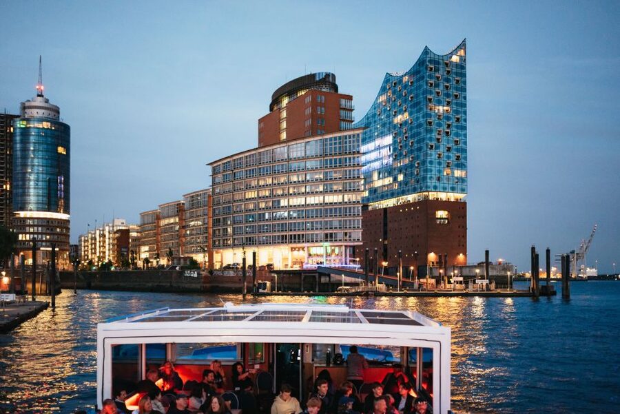 Hamburg: 1-Hour Evening Harbor Lights Cruise - HafenCity, the Elbphilharmonie, and modern Hamburg