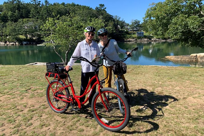 Joy Ride E-Bike Tour of Boothbay Harbor - Burnt Island Lighthouse from Spruce Point Inn