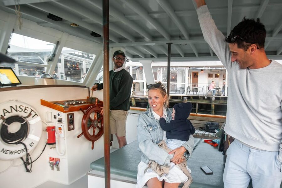 Newport, RI: Evening Cruise on Newport Harbor - The Pell Bridge, Goat Island, and the changing view