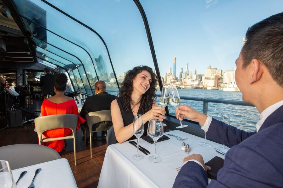 NYC: Christmas Eve Gourmet Brunch or Dinner Harbor Cruise - A Three-Course Meal Served at Your Table