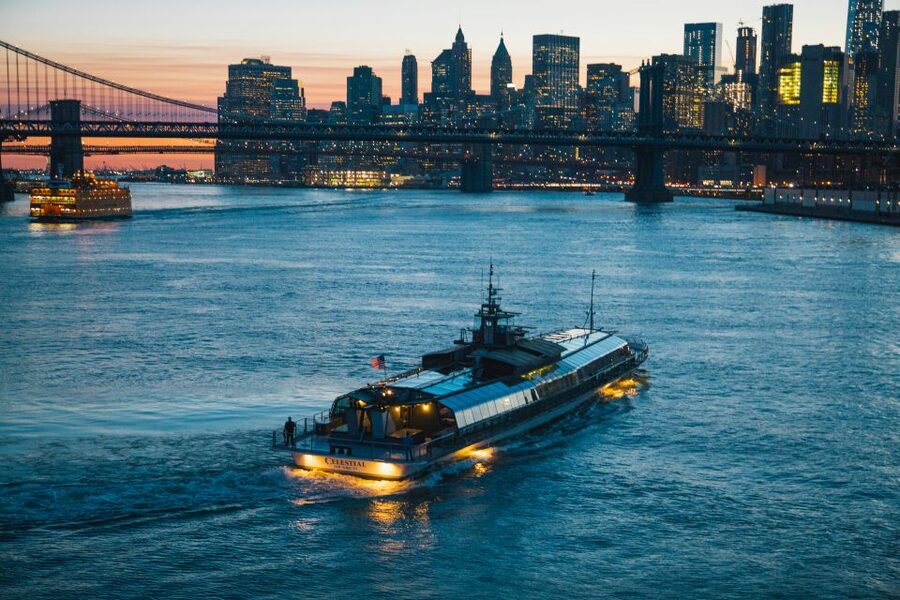 NYC: Christmas Eve Gourmet Brunch or Dinner Harbor Cruise - Music, Dancing, and Holiday Atmosphere