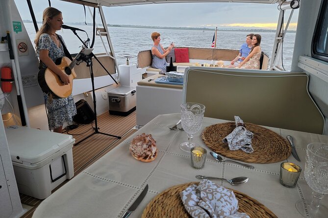 Private Sunset Harbor Tour 20 passenger party Yacht Kismet - USS Yorktown and the Ravenel Bridge