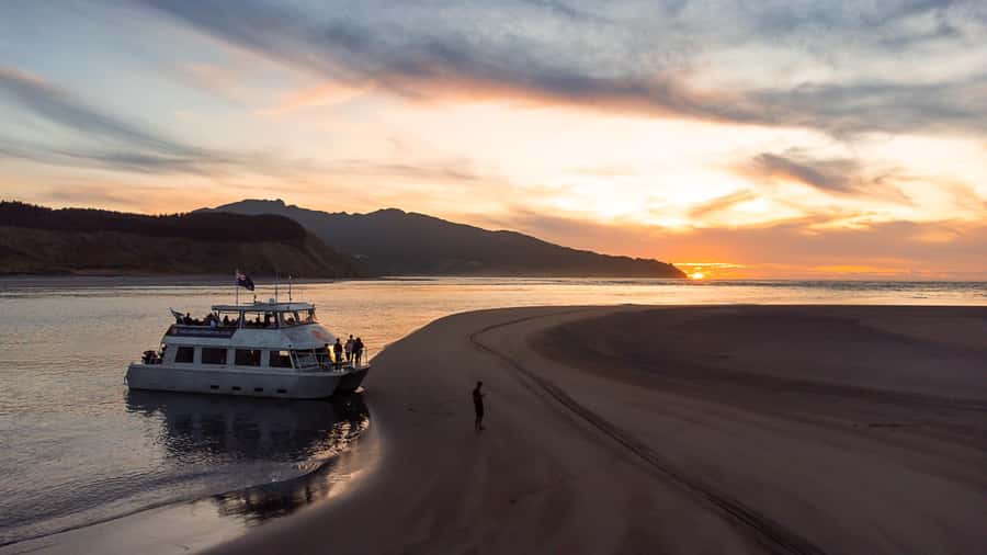Raglan: Scenic Harbour Sunset Cruise - Setting out from Raglan Wharf