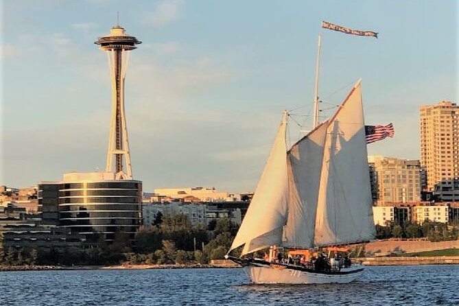 Seattle Sailing Harbor Tour - The Space Needle postcard view
