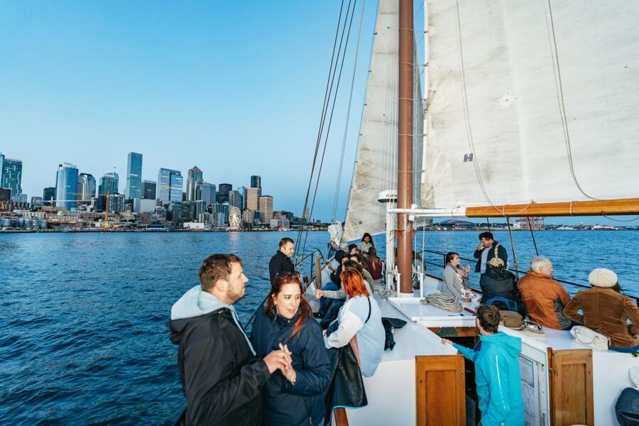 Seattle: Tall Sailboat Sunset Harbor Cruise - Boarding the Bay Lady at Pier 66
