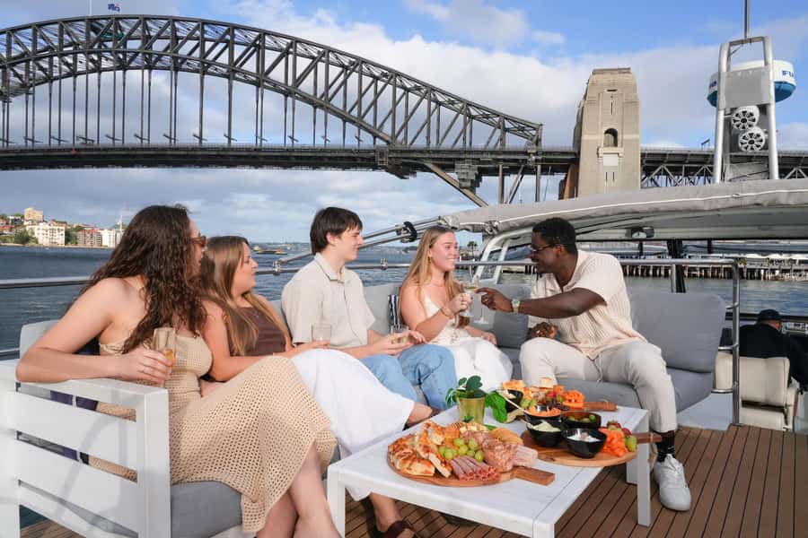Sydney: Golden Glow Sunset Harbour Cruise with 1 Drink - Boarding Heaven, the multi-level catamaran