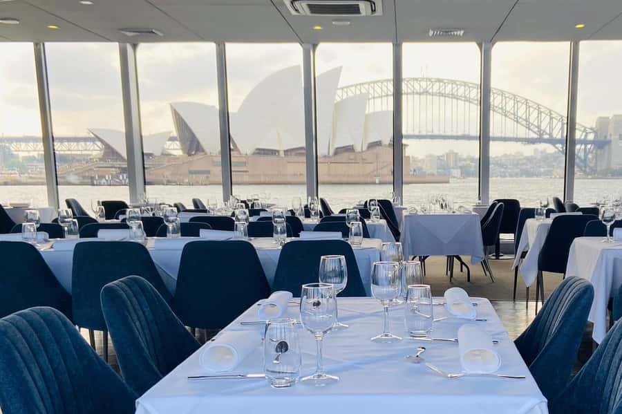Sydney Harbour Lunch Cruise: 360° Glass Boat Views & Buffet - A polished lunch with Sydney as your dining room