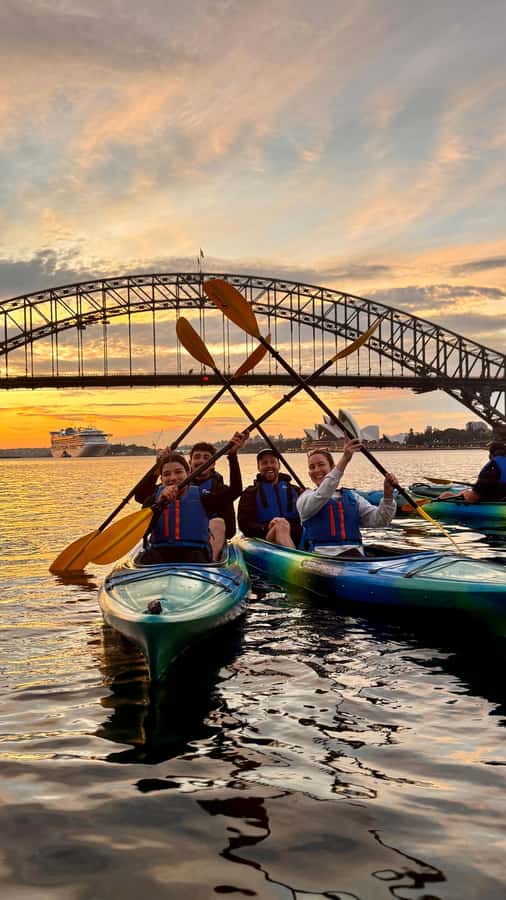 Sydney Sunrise Kayak Tour on Sydney Harbour - Luna Park with the lights still glowing