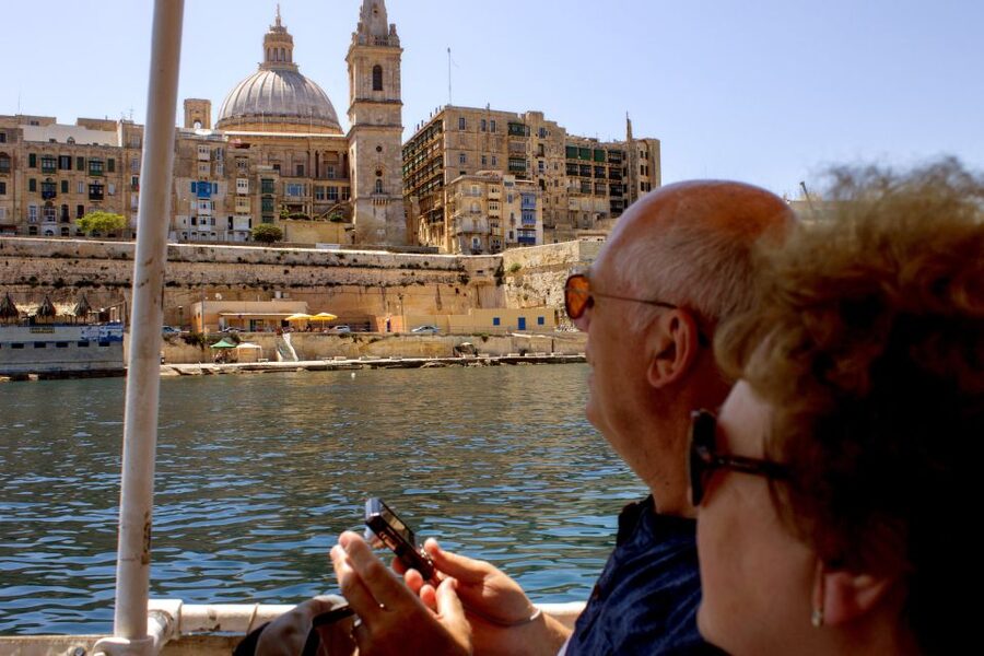 The Best Traditional 2 Harbours Day Cruise of Malta - Leaving Sliema and entering Marsamxett Harbour